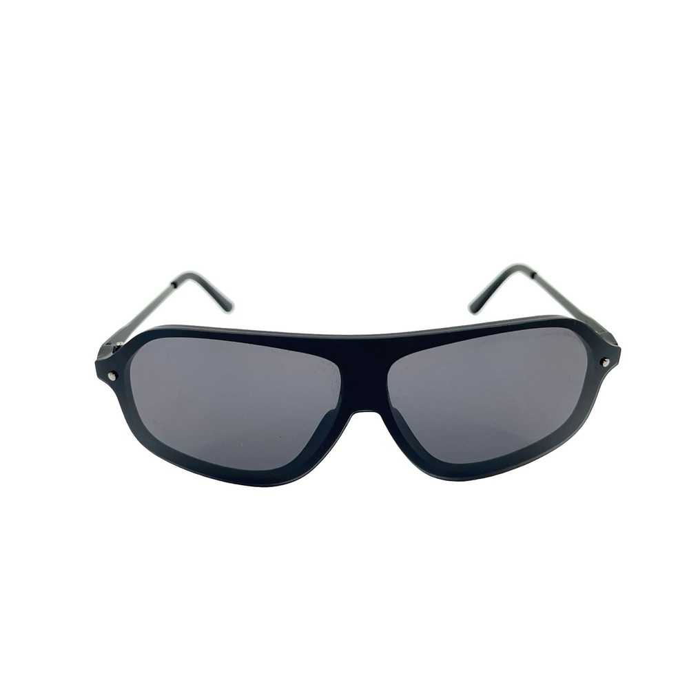 PUGS Gear Sunglasses Black Wrap Shield Gray Lenses Y2K Sport Biker Men's